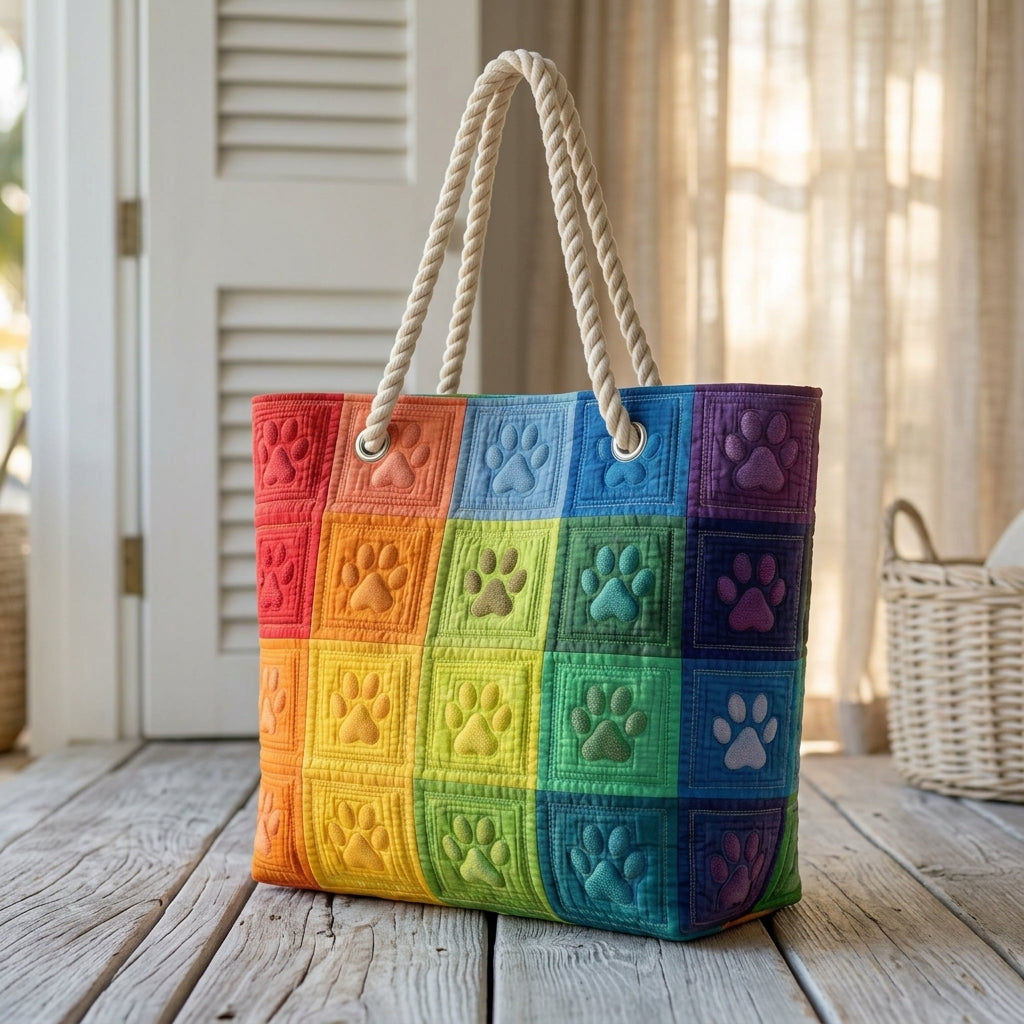 Borsa da Spiaggia - Patch con Impronta di Zampa