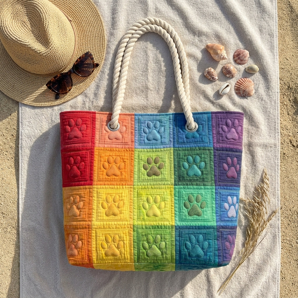 Borsa da Spiaggia - Patch con Impronta di Zampa