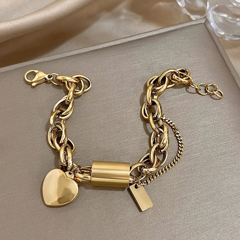 Bracciale Chunky Heartened | Oro