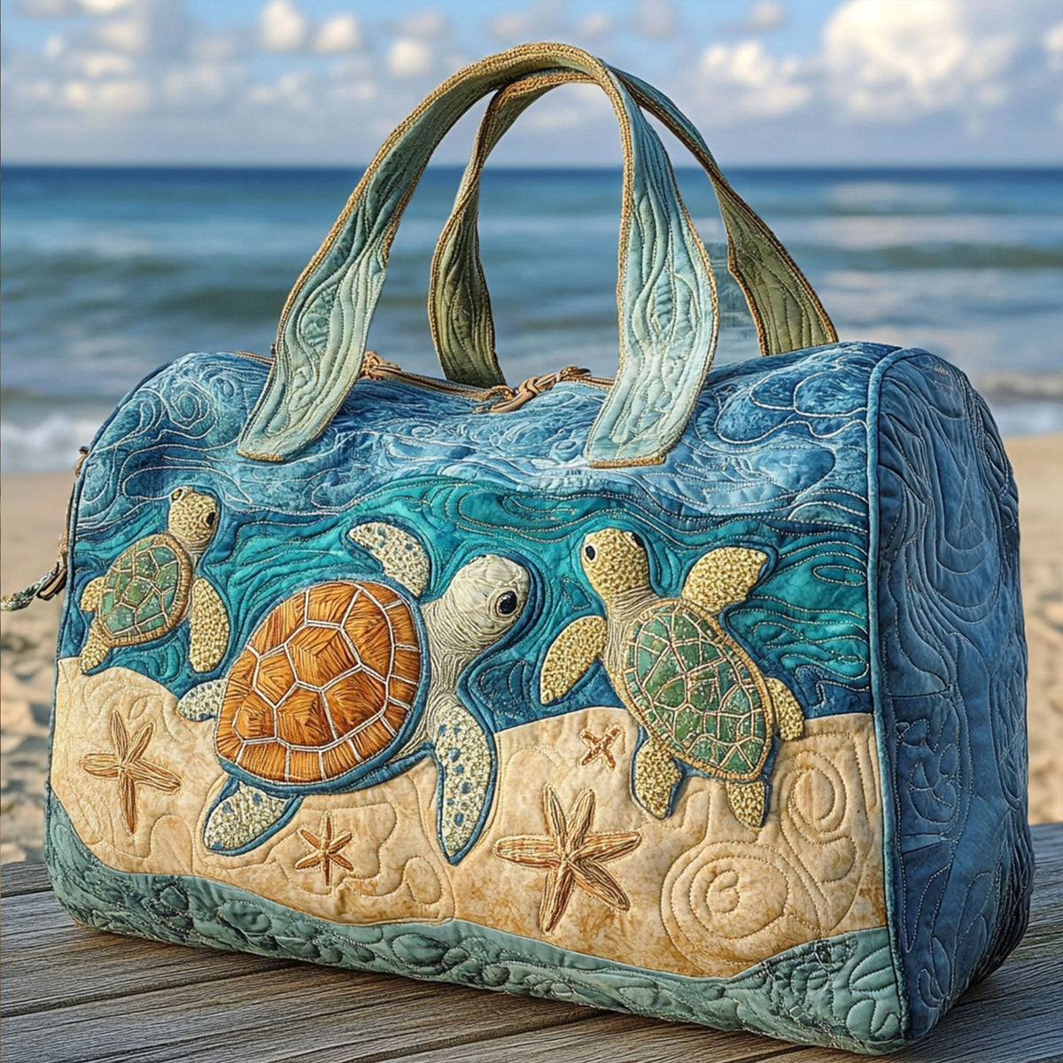 Borsa a tracolla trapuntata Turtly Cute