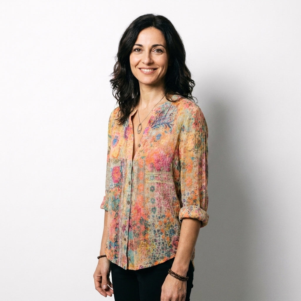 Alma | Camicia artistica con stampa floreale