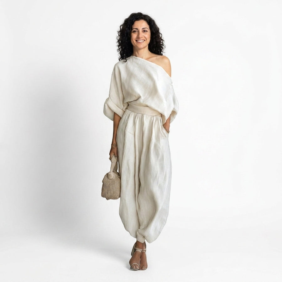 Leonor | Elegante completo due pezzi monospalla