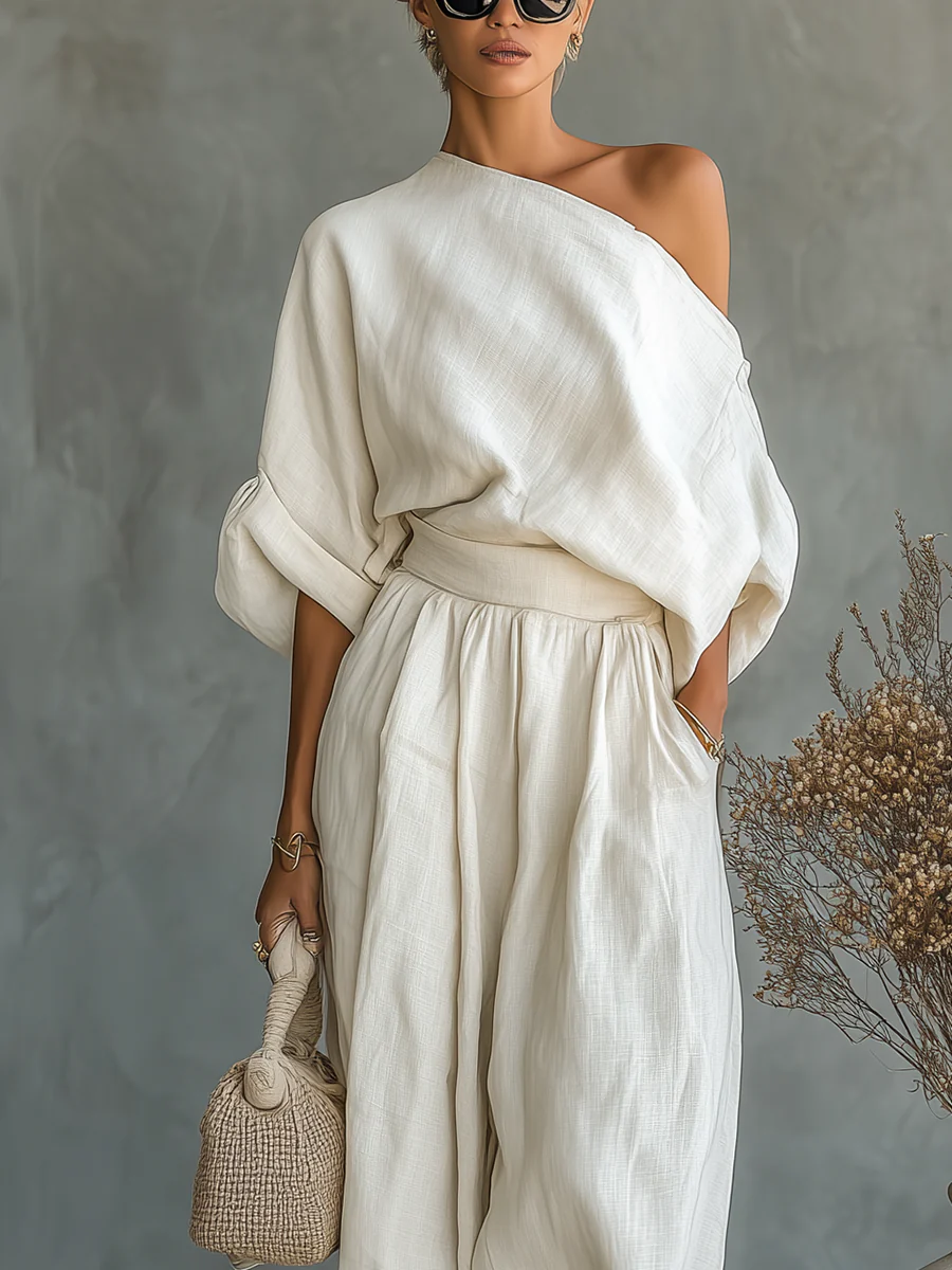 Leonor | Elegante completo due pezzi monospalla