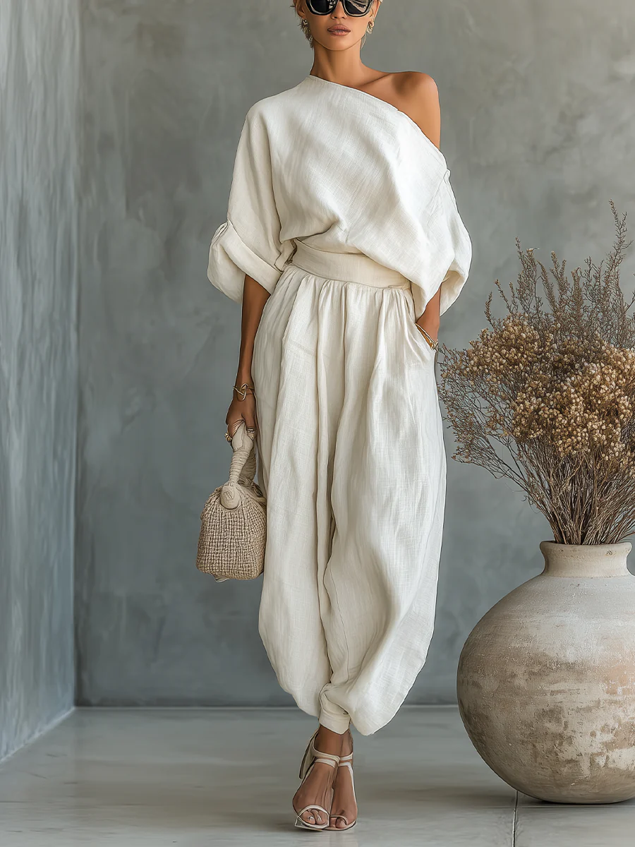 Leonor | Elegante completo due pezzi monospalla