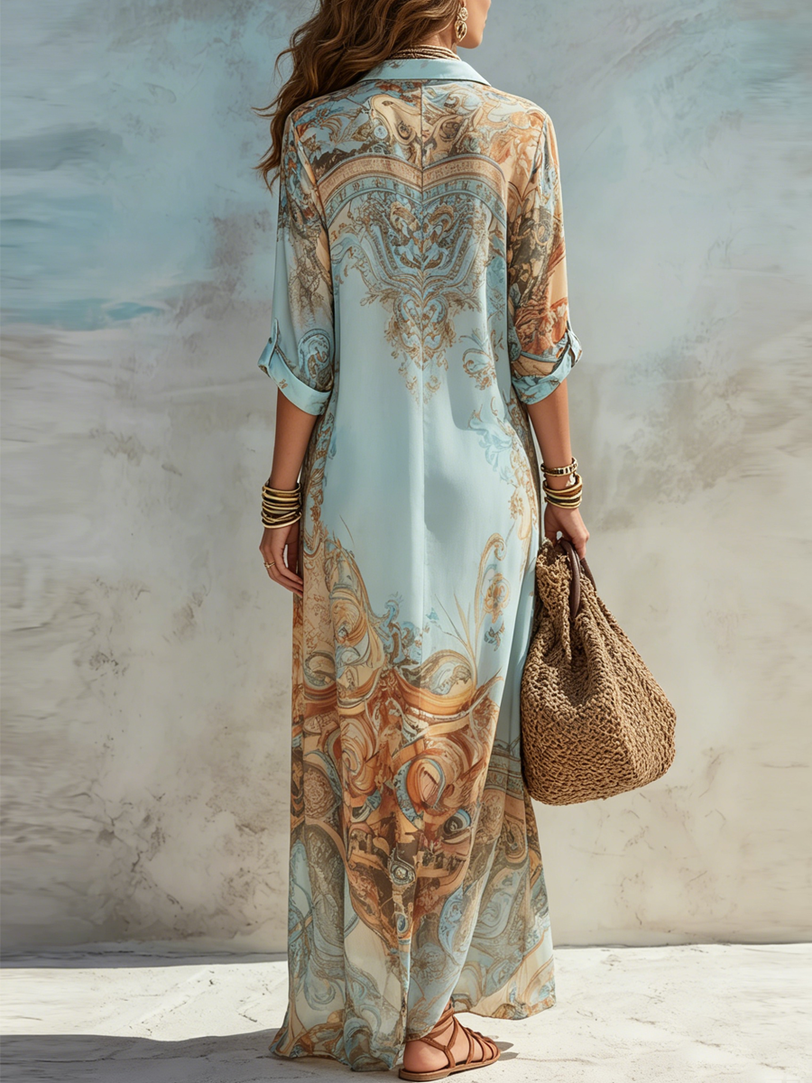 Ginevra | Elegante abito-blusa mediterraneo