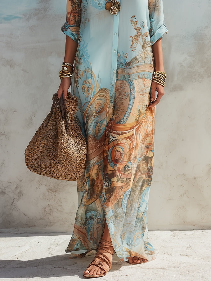Ginevra | Elegante abito-blusa mediterraneo