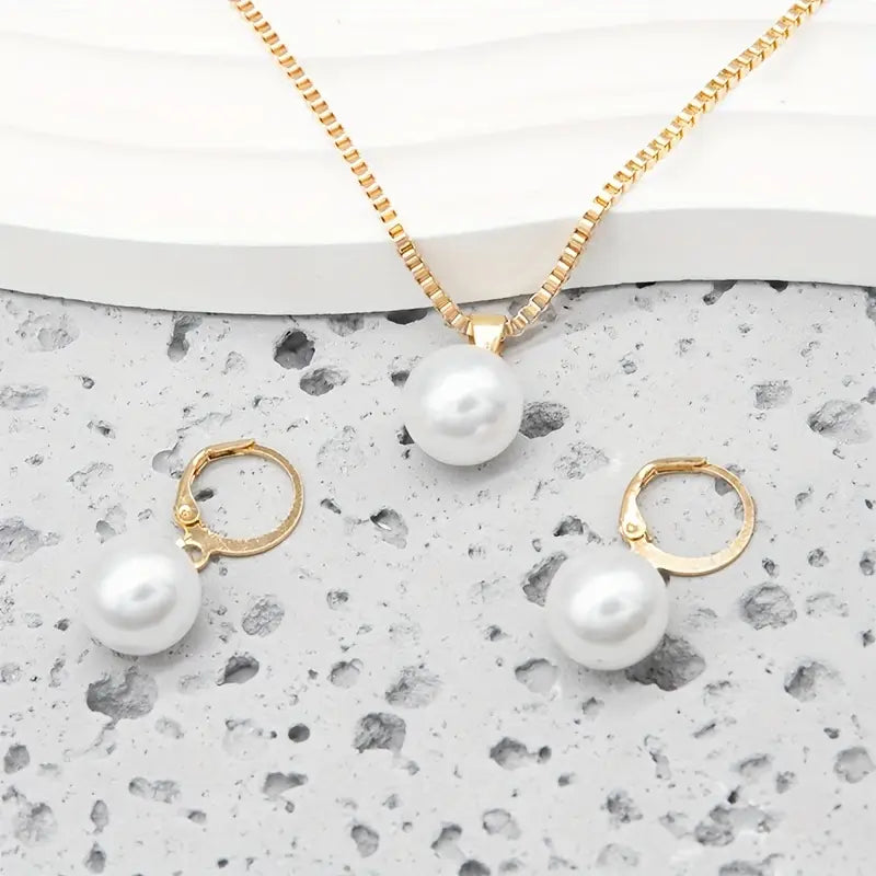 Set di Collana Elegante e Graziosa con Perle