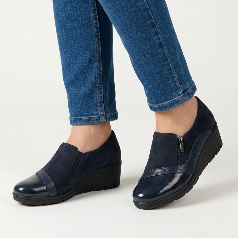 Petra - Mocassino comoda donna con zeppa