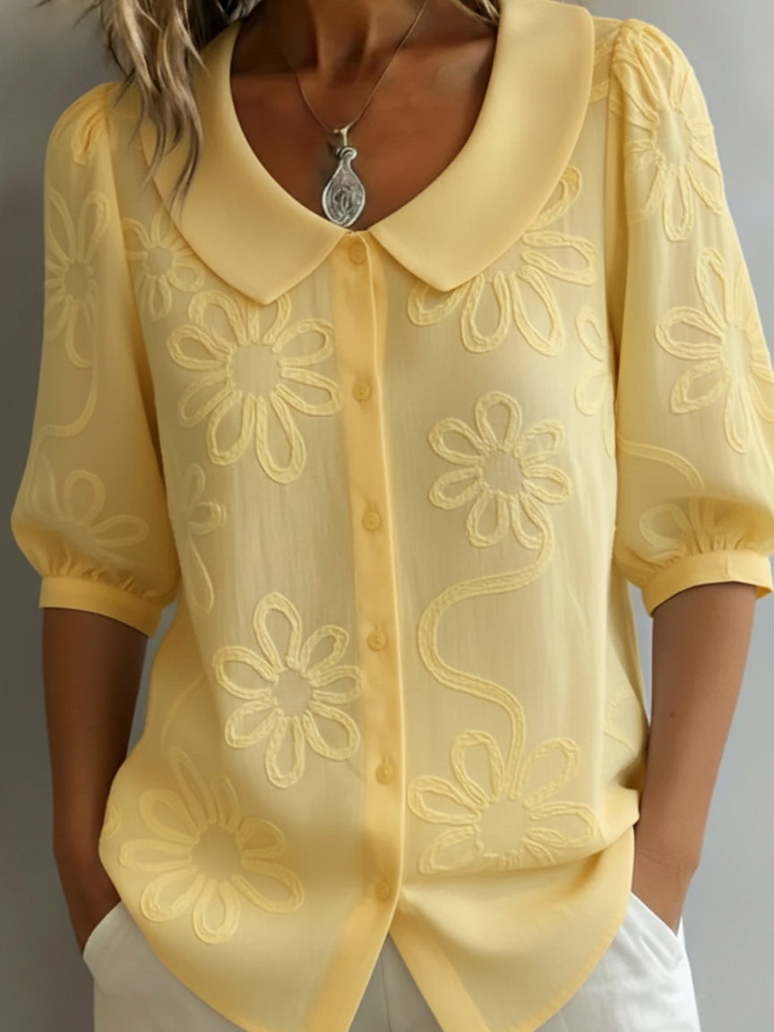 Celeste | Blusa leggera floreale dall'eleganza naturale