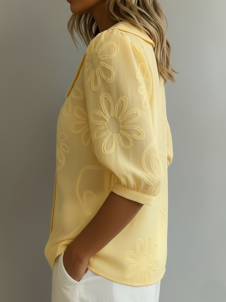 Celeste | Blusa leggera floreale dall'eleganza naturale