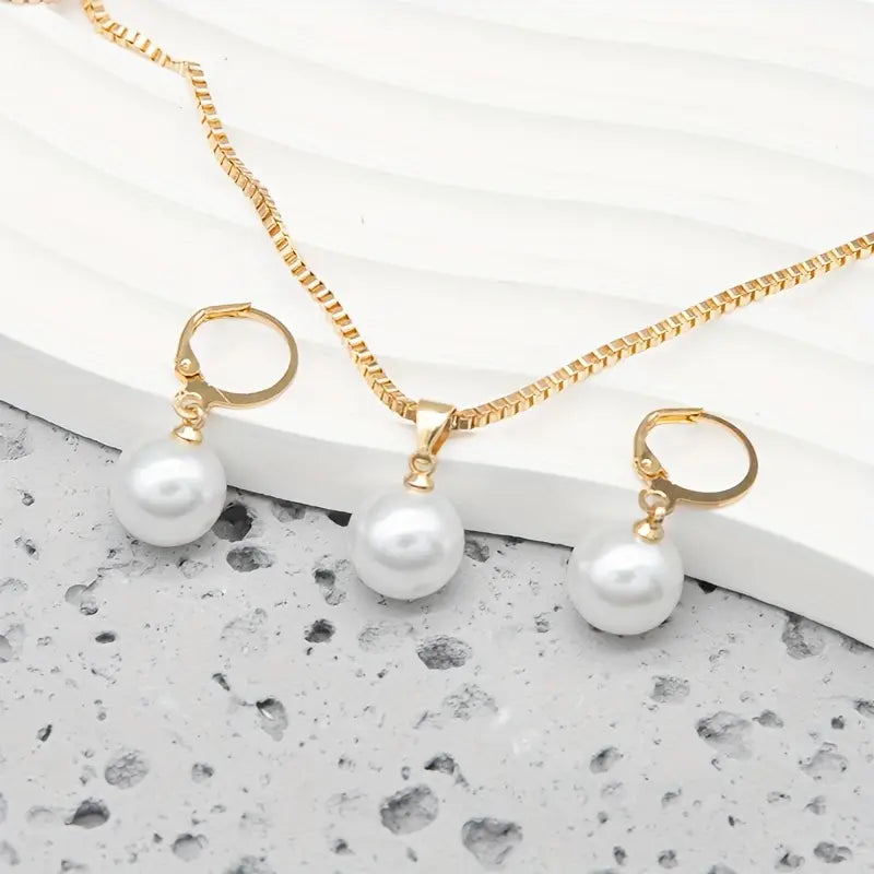 Set di Collana Elegante e Graziosa con Perle