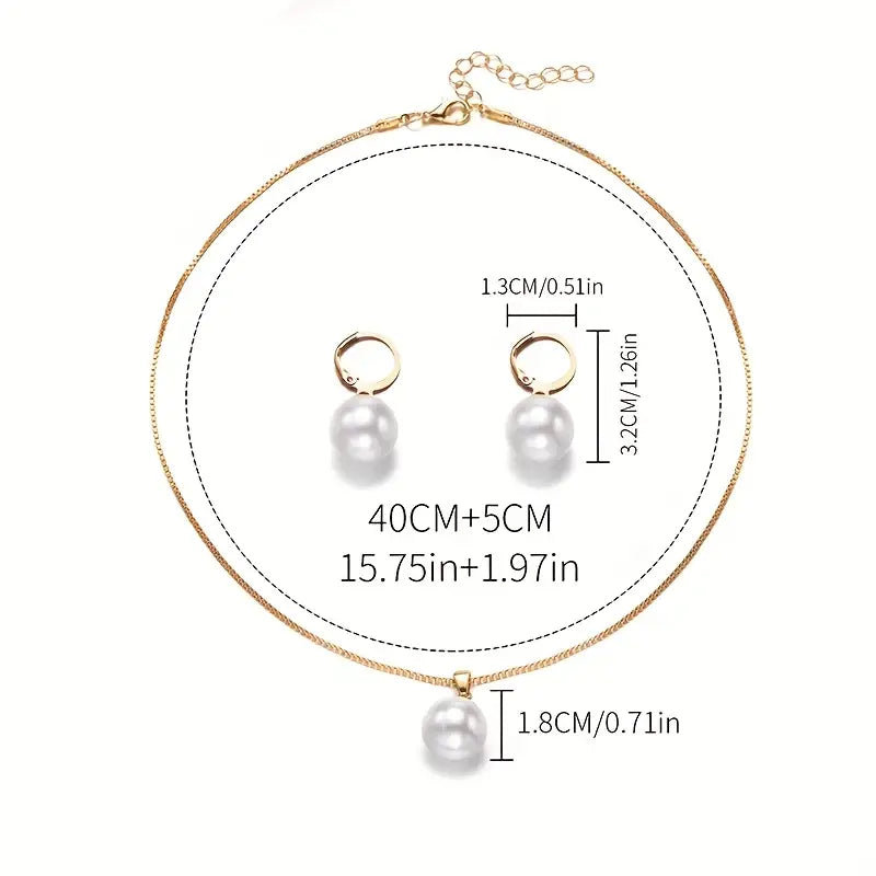 Set di Collana Elegante e Graziosa con Perle