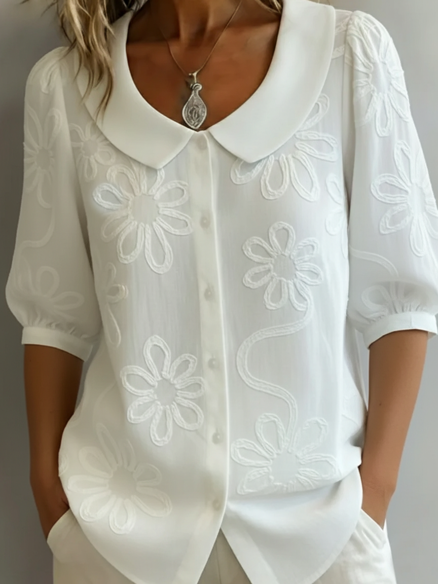 Celeste | Blusa leggera floreale dall'eleganza naturale