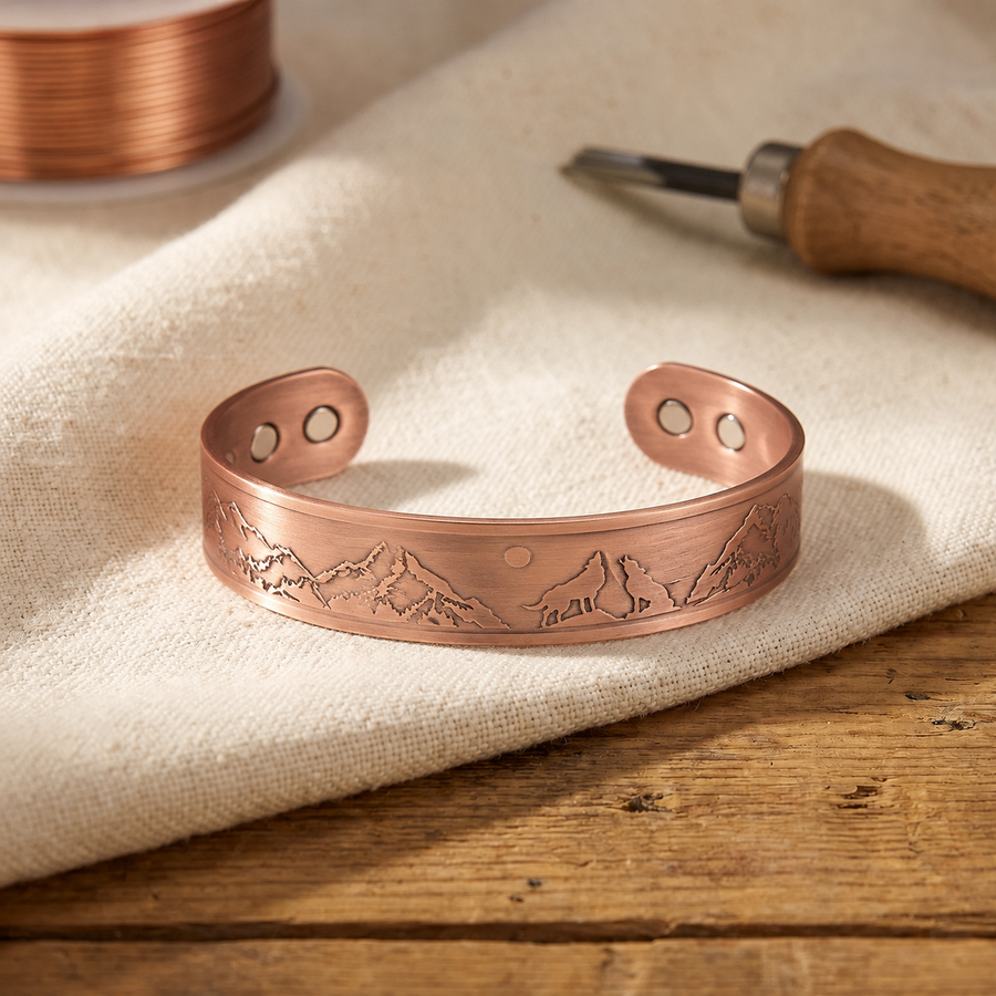 Bracciale in Rame di Valentini & Morelli Roma - Lupi Ululanti