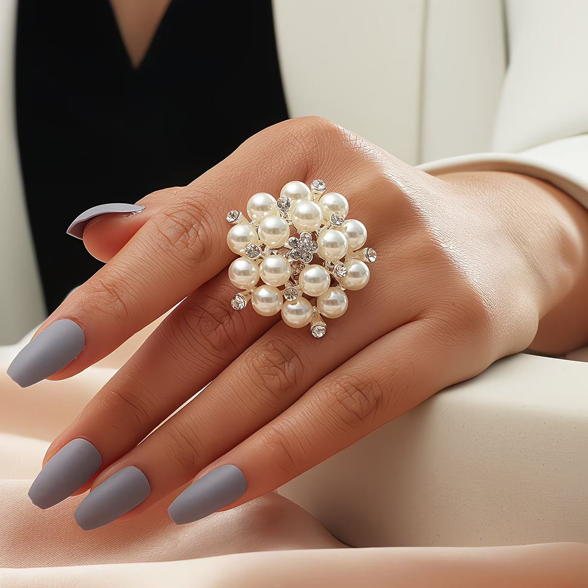 Anello Regolabile con Perle
