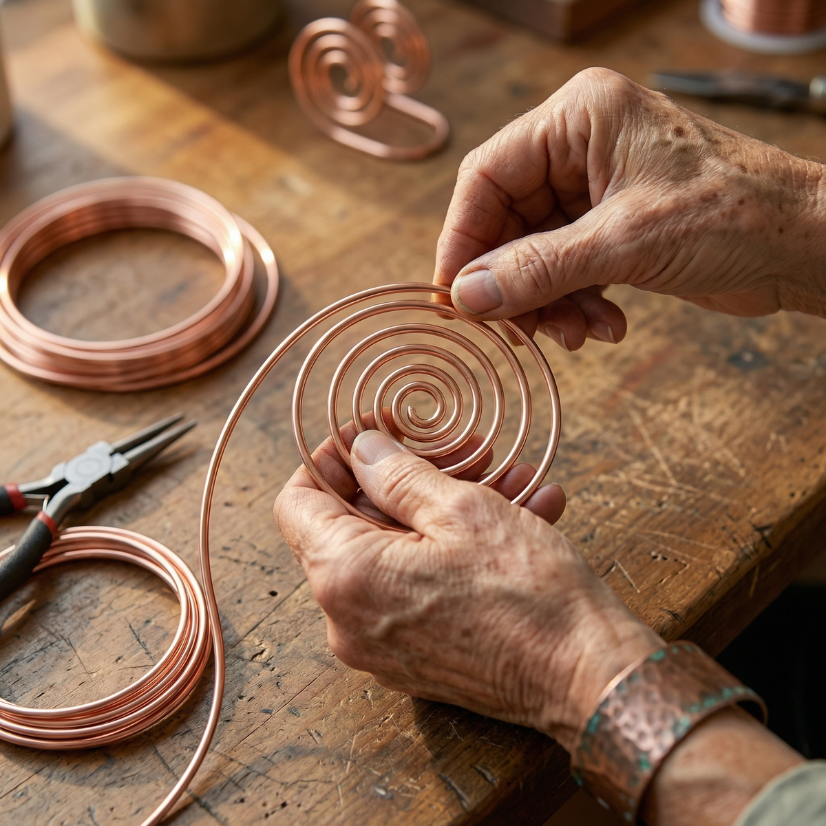 Spirale a Mano in Rame di Valentini & Morelli Roma - Intreccio