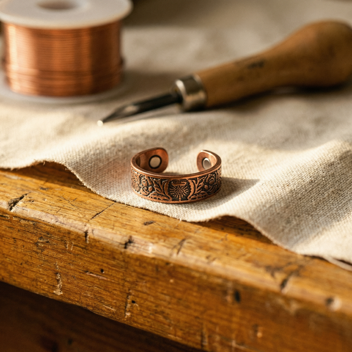 Anello in Rame di Valentini & Morelli Roma - Ossidiana