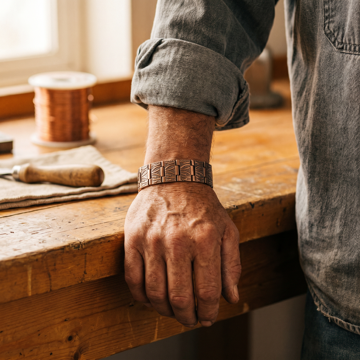 Bracciale in Rame per Uomo di Valentini & Morelli Roma - Grit