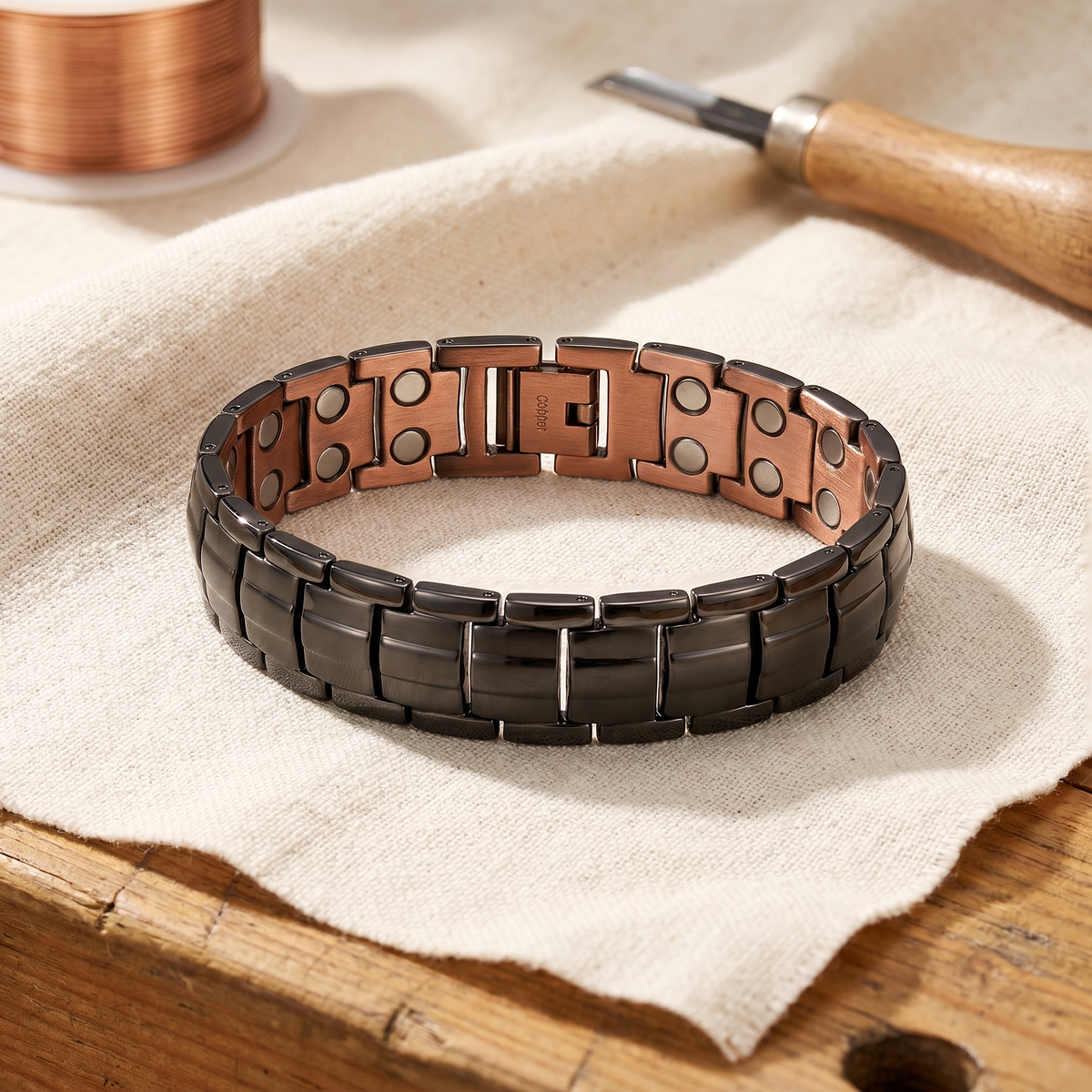 Bracciale in Rame per Uomo di Valentini & Morelli Roma - Ocra