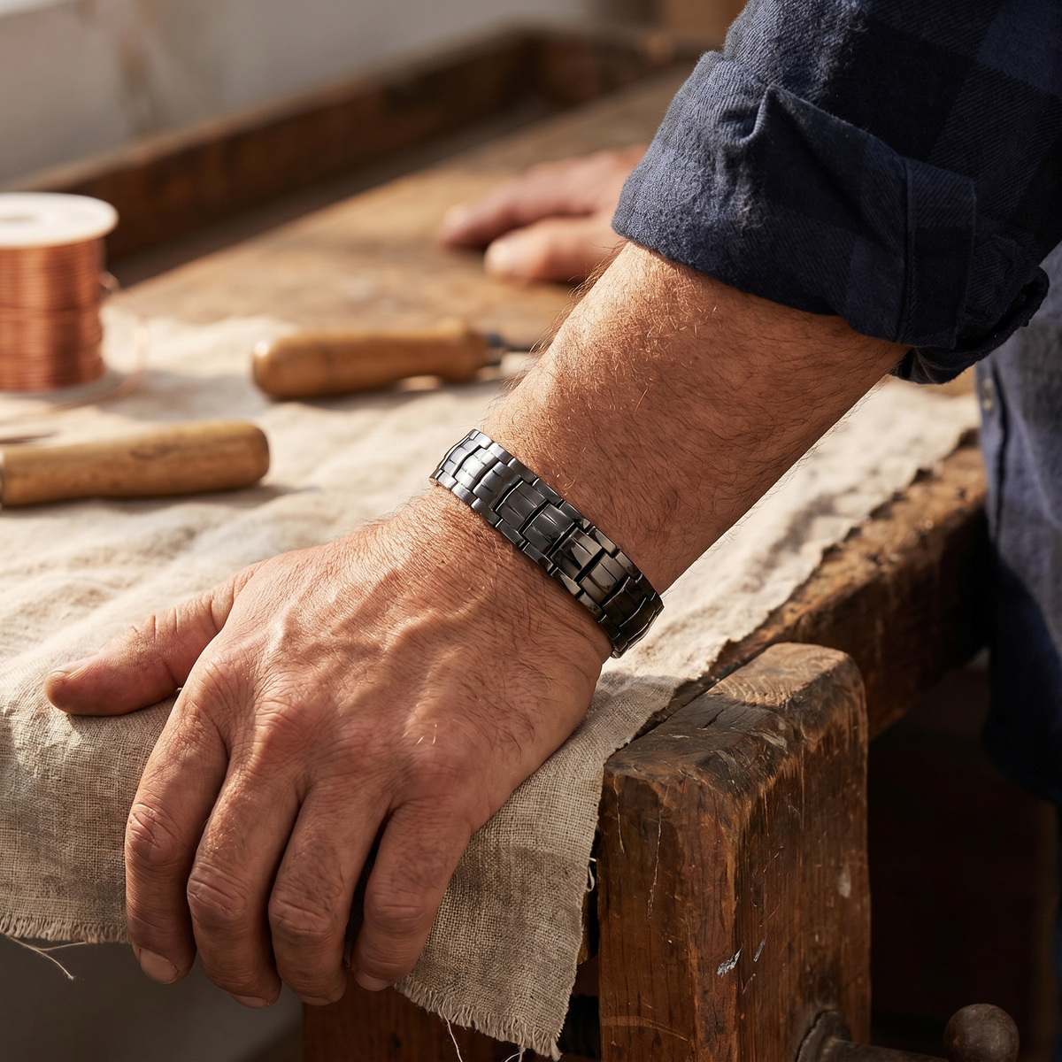 Bracciale in Rame per Uomo di Valentini & Morelli Roma - Ocra