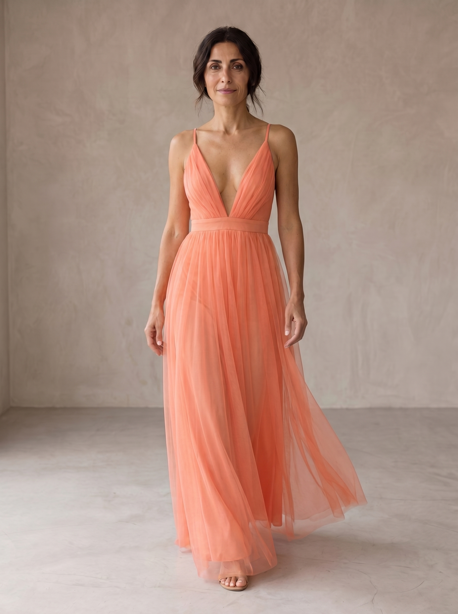 Ginevra | Abito Maxi Luce Corallo
