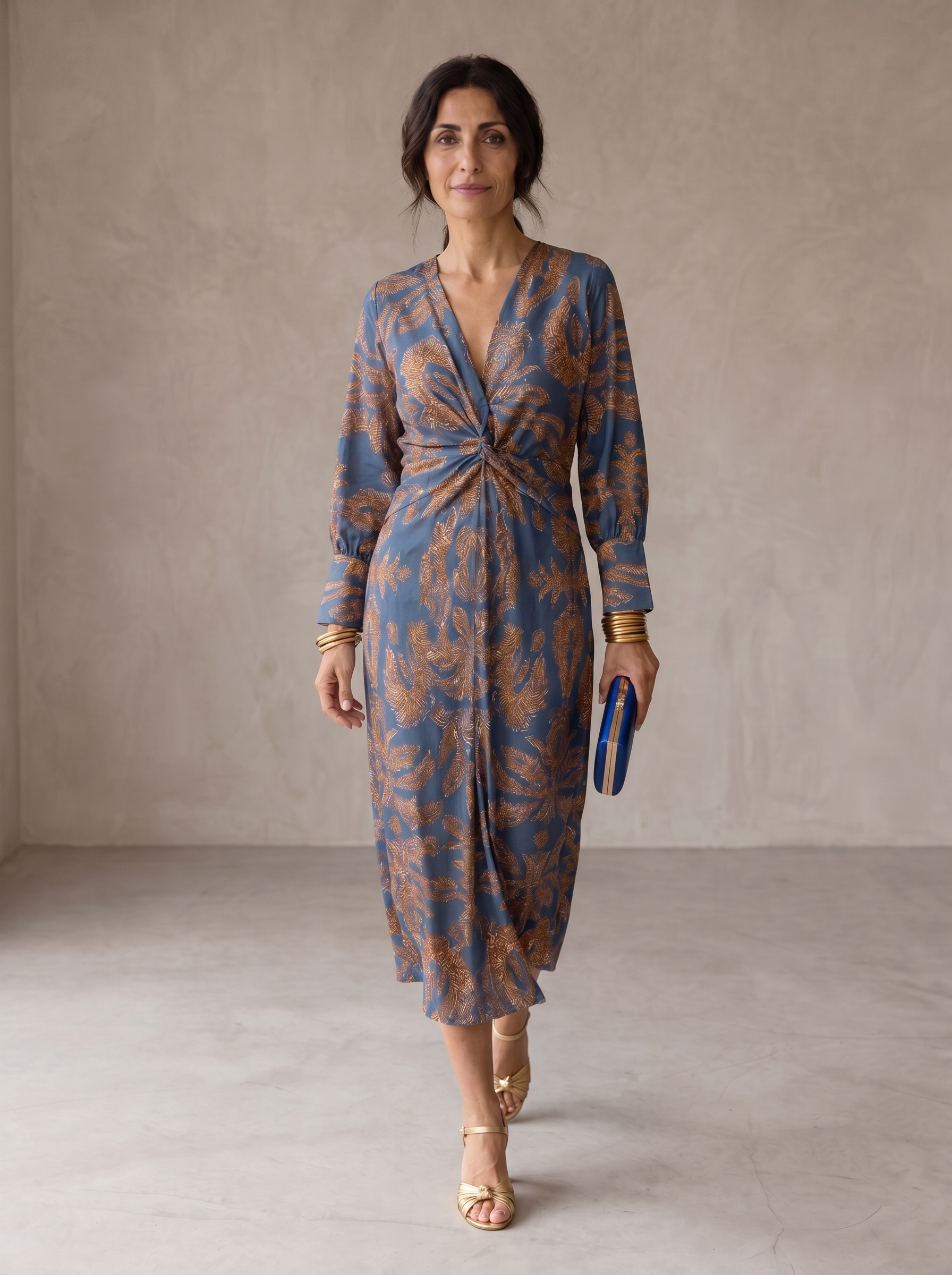 Celeste | Abito Midi Eleganza Floreale