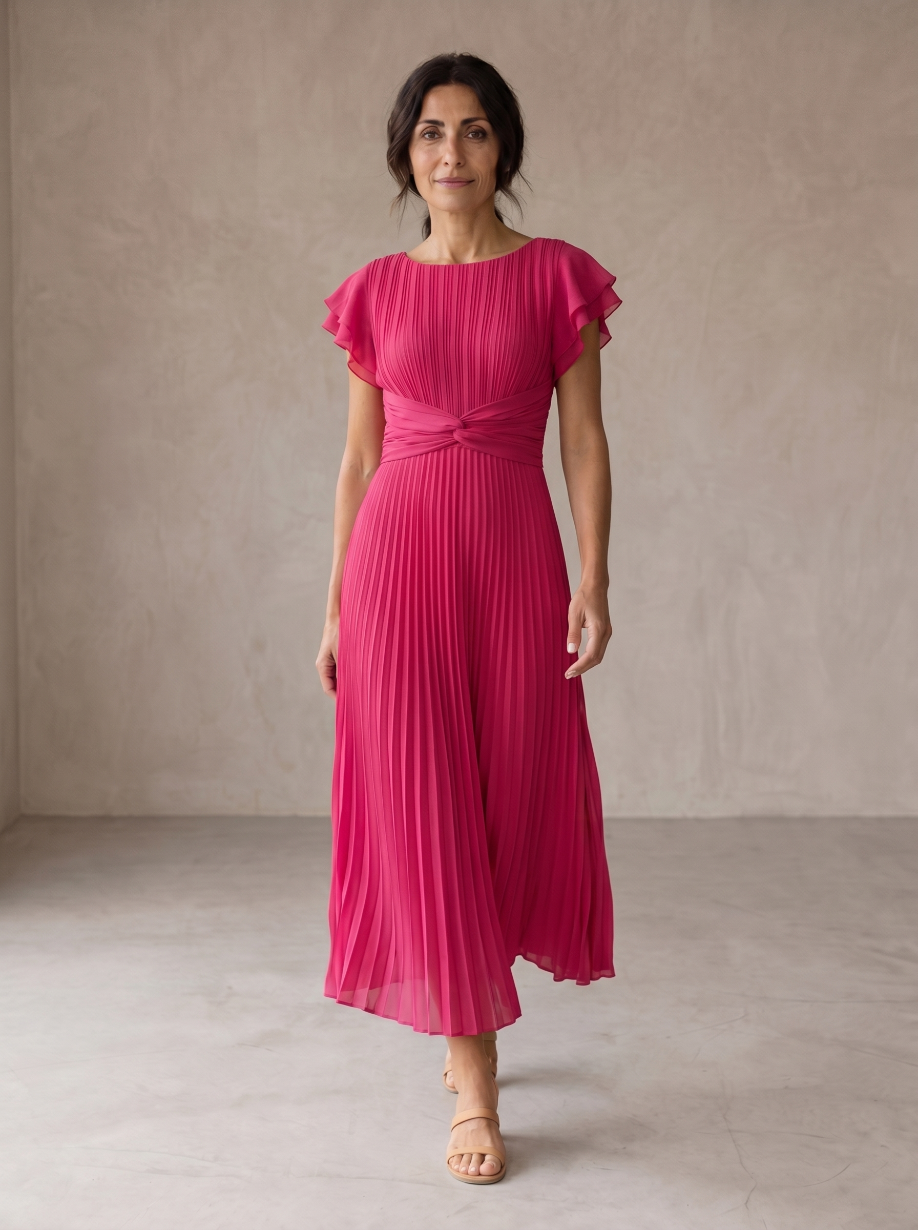 Seraphina | Elegante Abito Maxi Plissettato con Vita Annodata