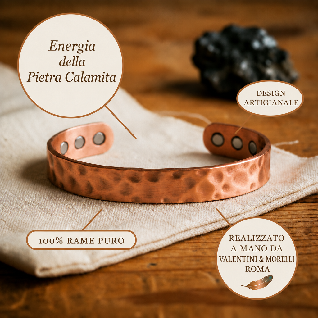 Bracciale in Rame di Valentini & Morelli Roma - Pietra Calamita