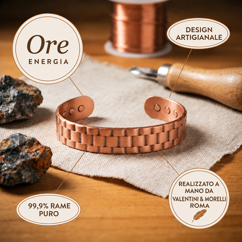 Bracciale in Rame per Uomo di Valentini & Morelli Roma - Ore