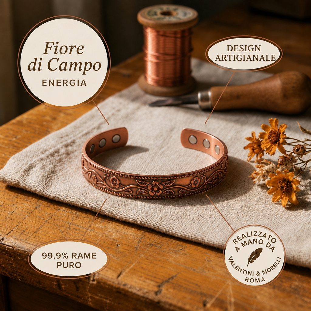 Bracciale in Rame di Valentini & Morelli Roma - Fiore di Campo