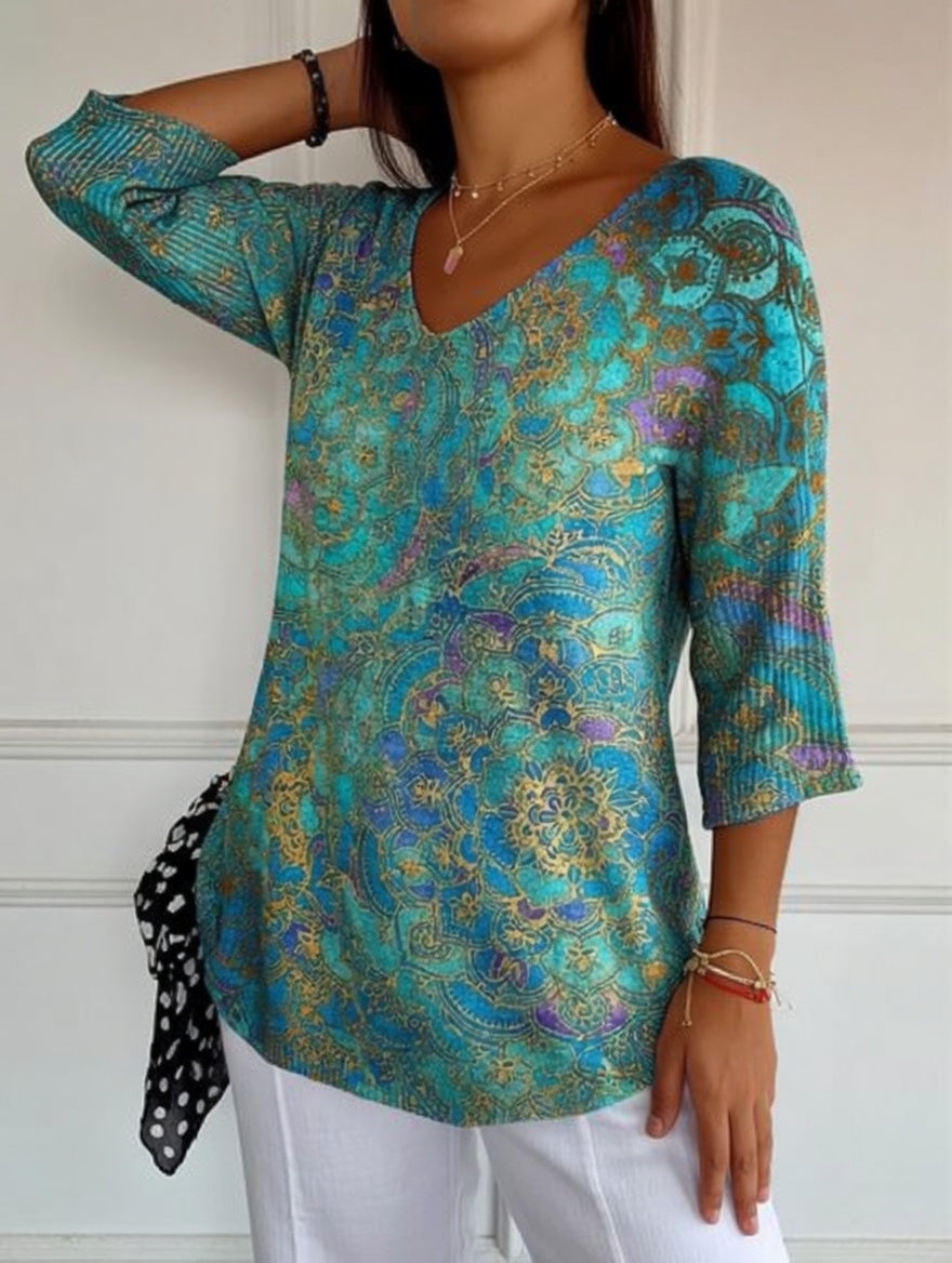 Belen | Blusa ampia ed elegante con stampa raffinata