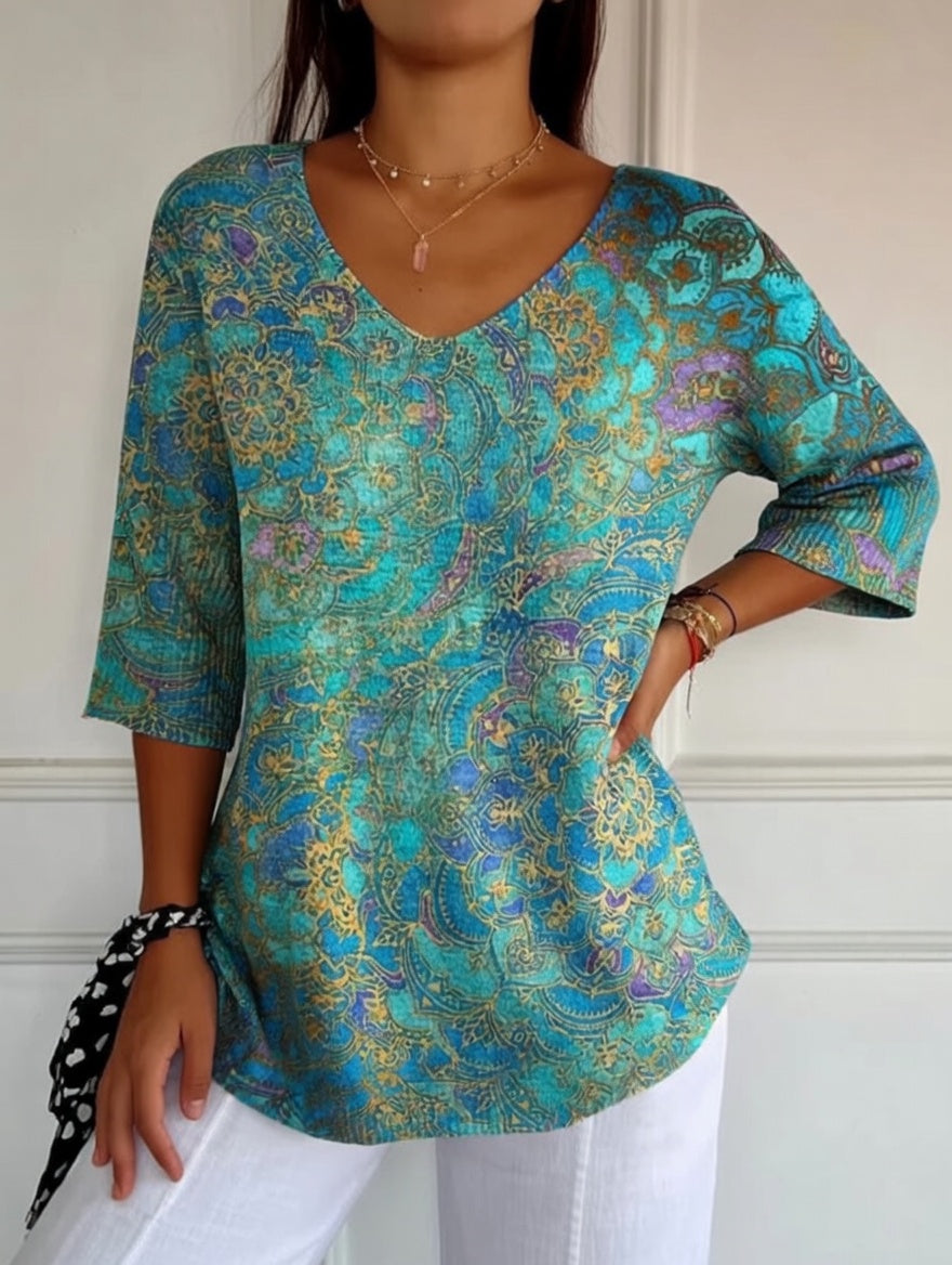 Belen | Blusa ampia ed elegante con stampa raffinata