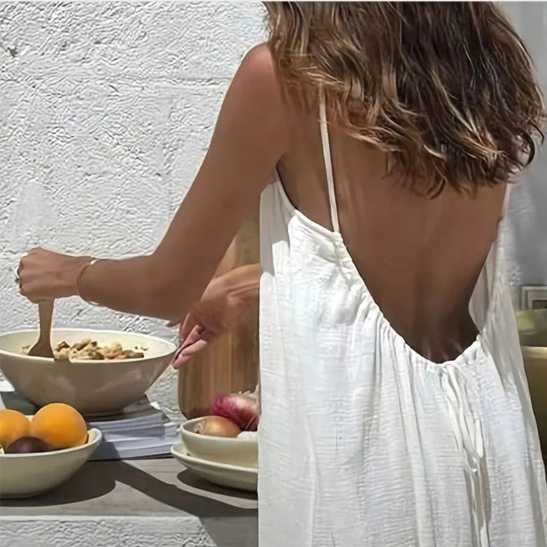 Notte | Elegante abito estivo con scollo sulla schiena