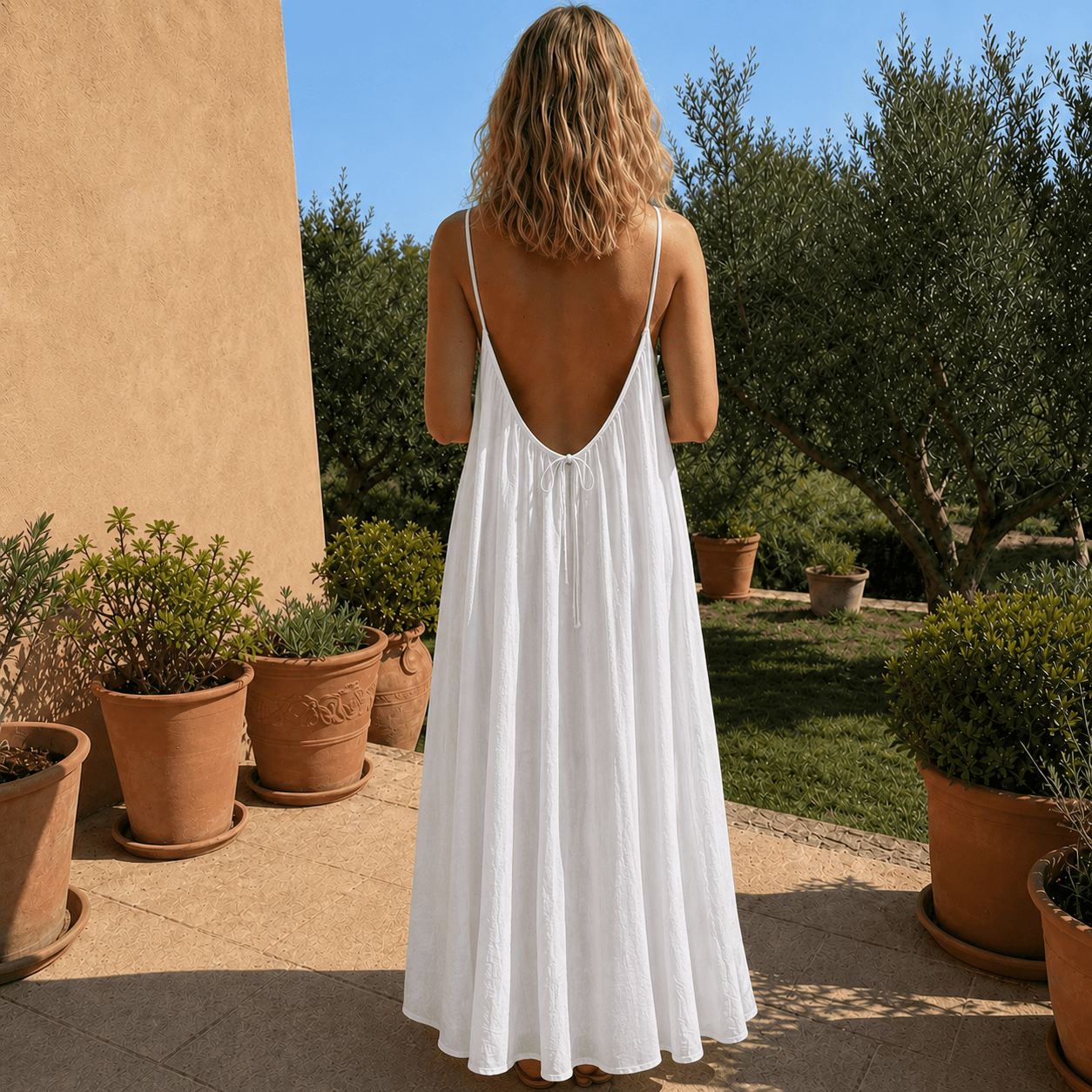 Notte | Elegante abito estivo con scollo sulla schiena