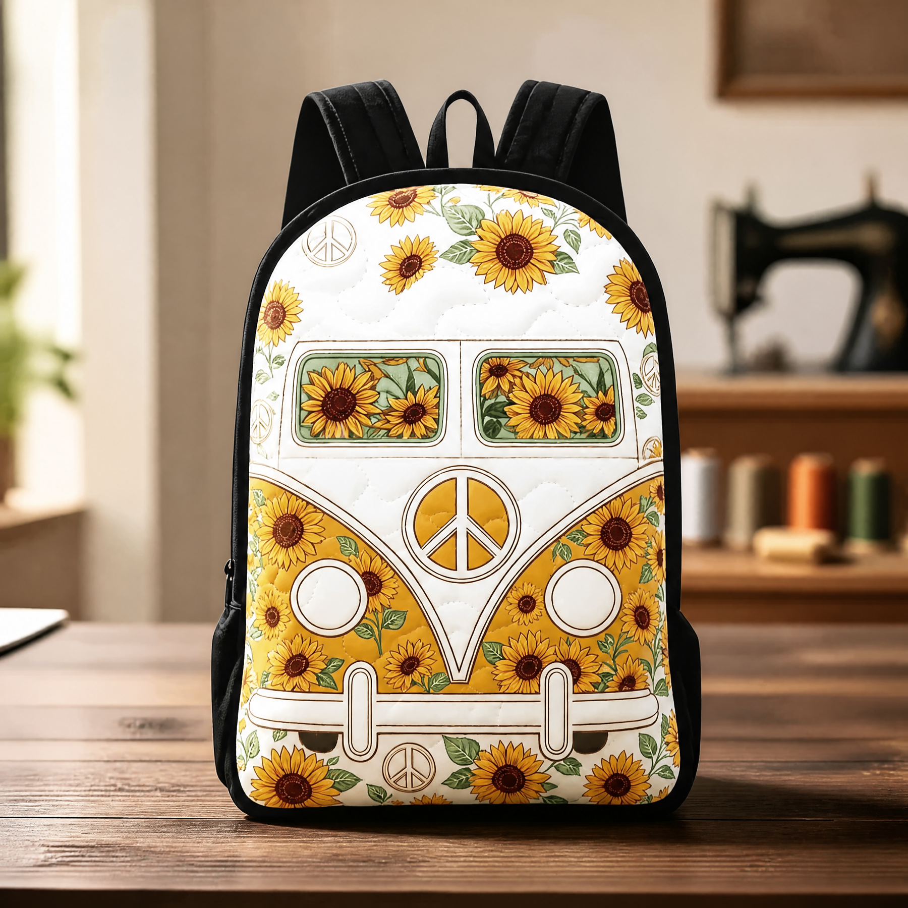 Zaino Trapuntato Hippie Van con Spallacci Neri