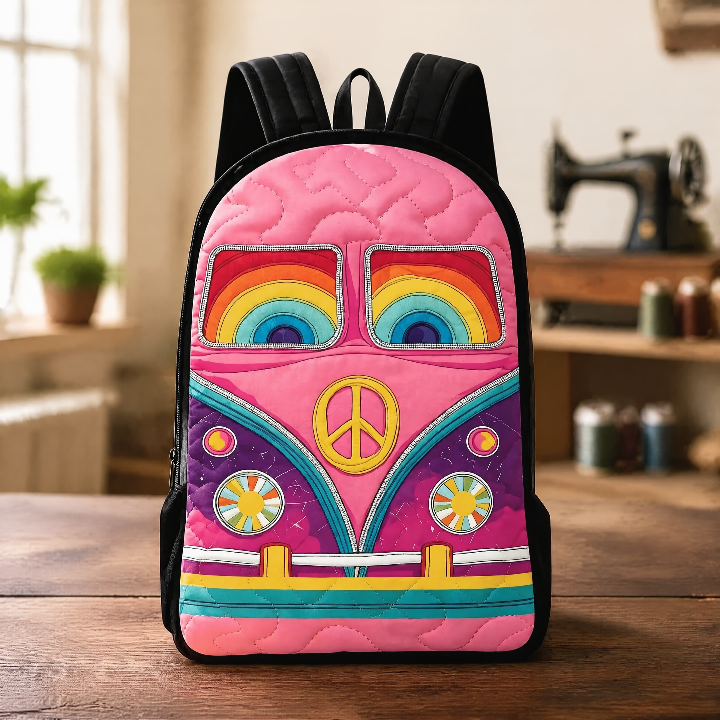 Zaino Trapuntato Hippie con Spallacci Neri