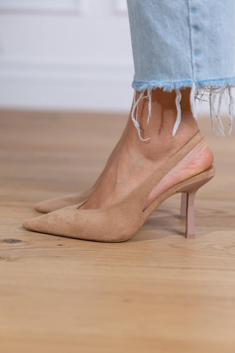 Marlene | Scarpe con tacco basso color beige