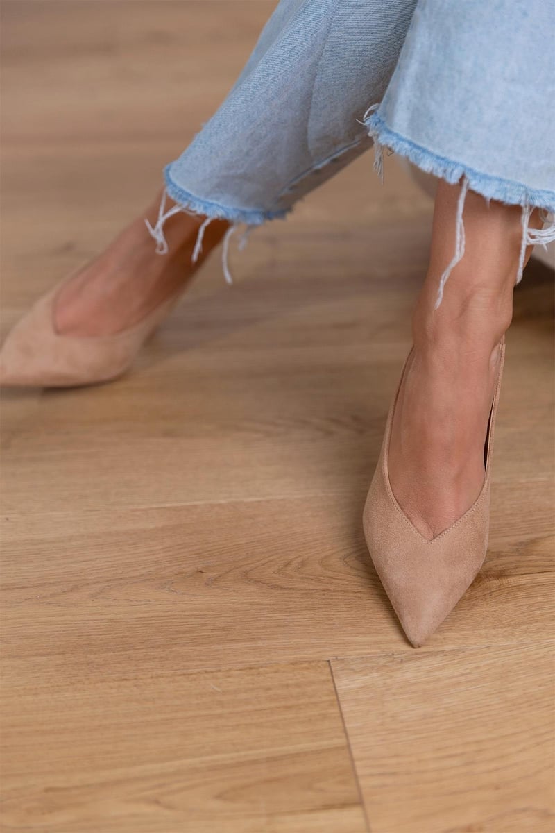 Marlene | Scarpe con tacco basso color beige